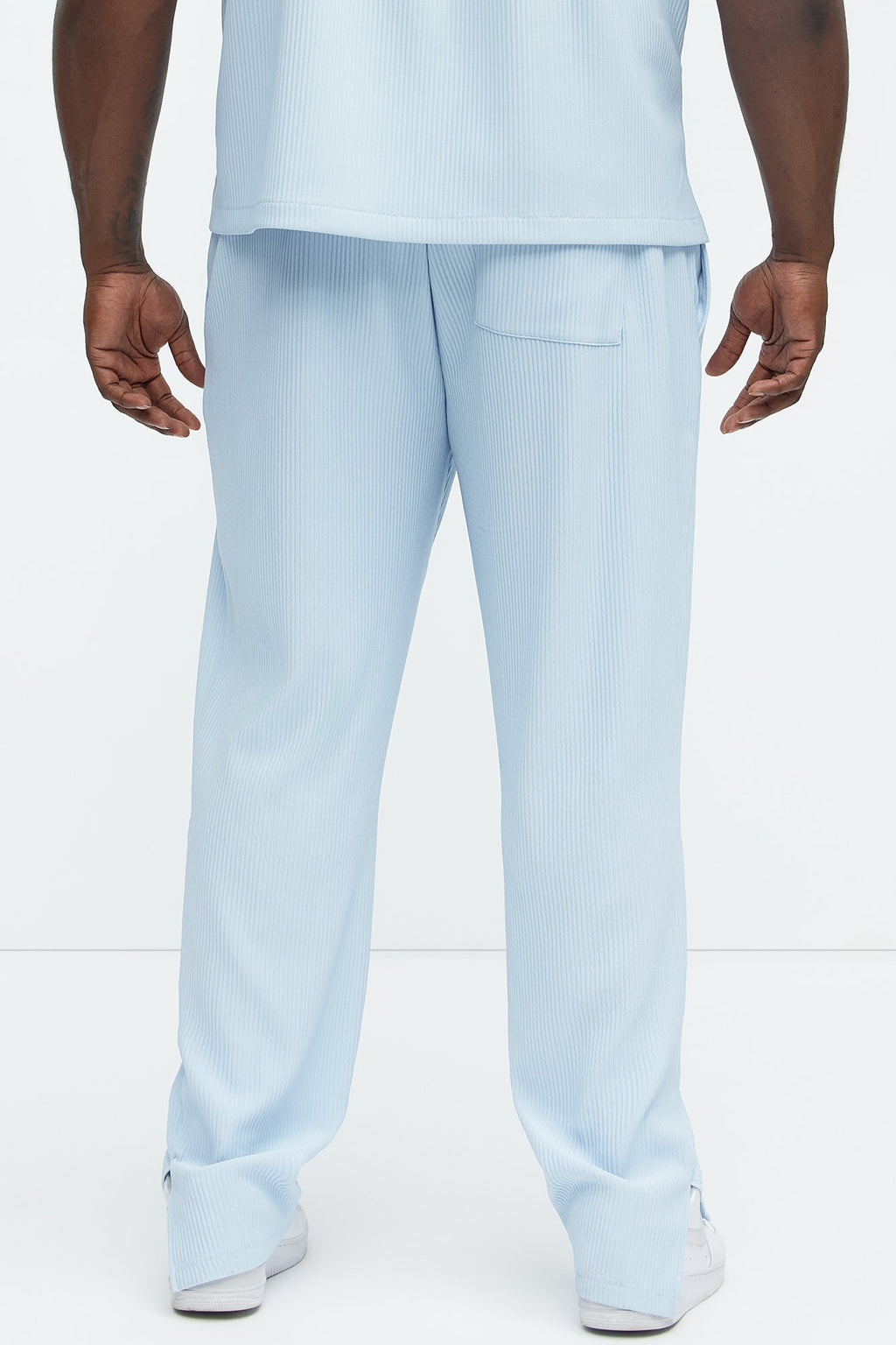 Show Up Slim Slit Pants - Light Blue