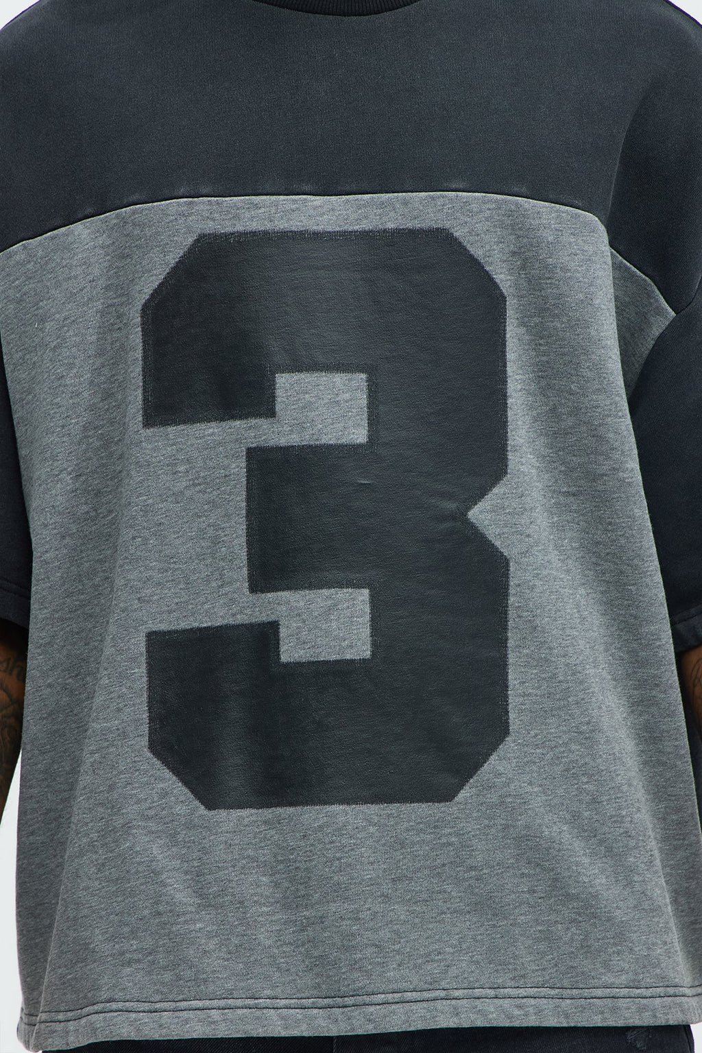 Kyle Color Block Oversized Tee - Black/combo