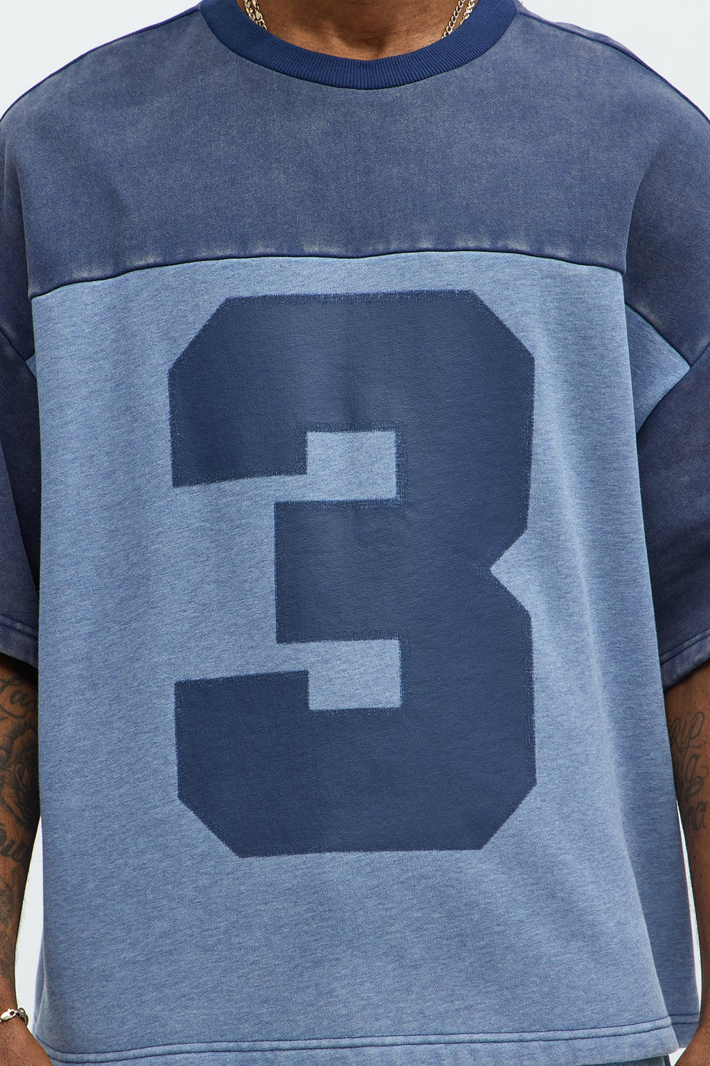 Kyle Color Block Oversized Tee - Navy/combo