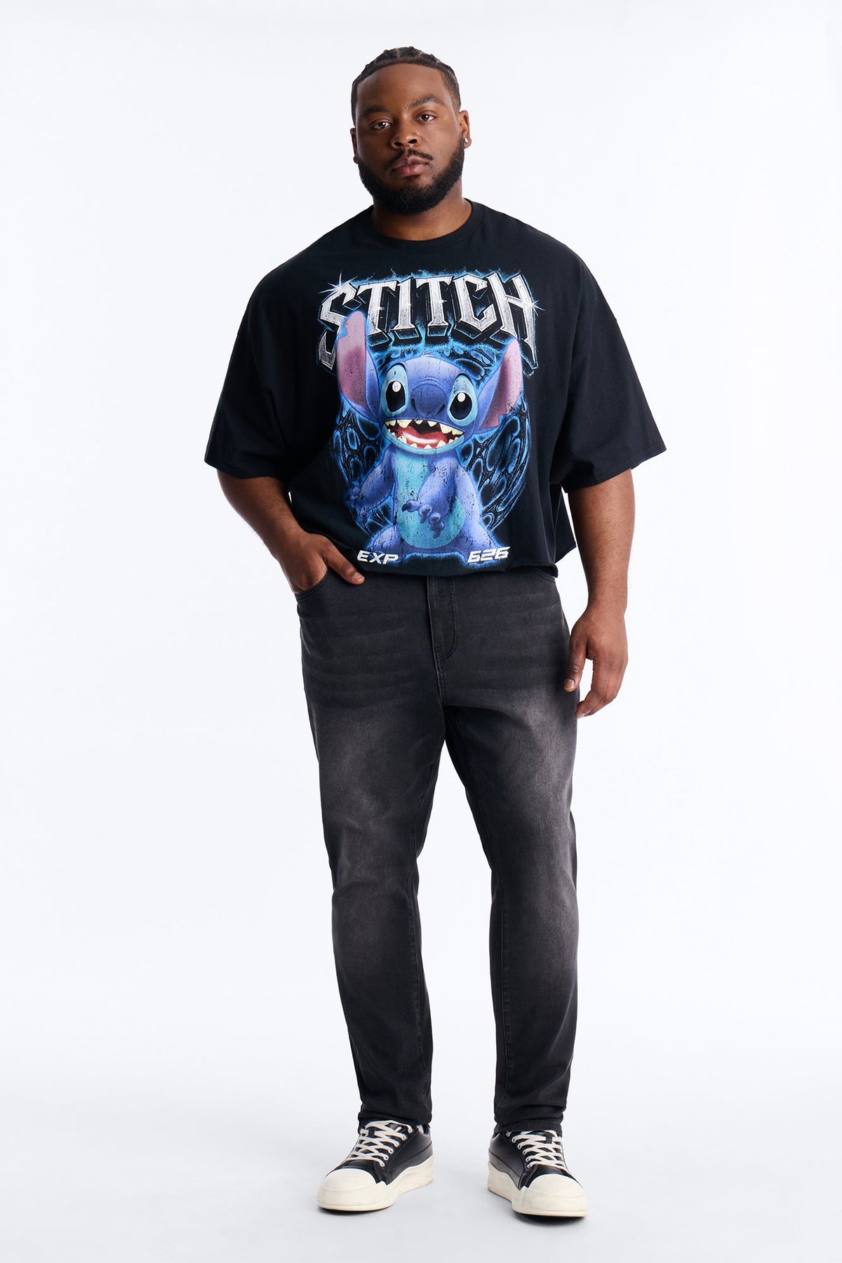 Disney Stitch Short Sleeve Tee - Black