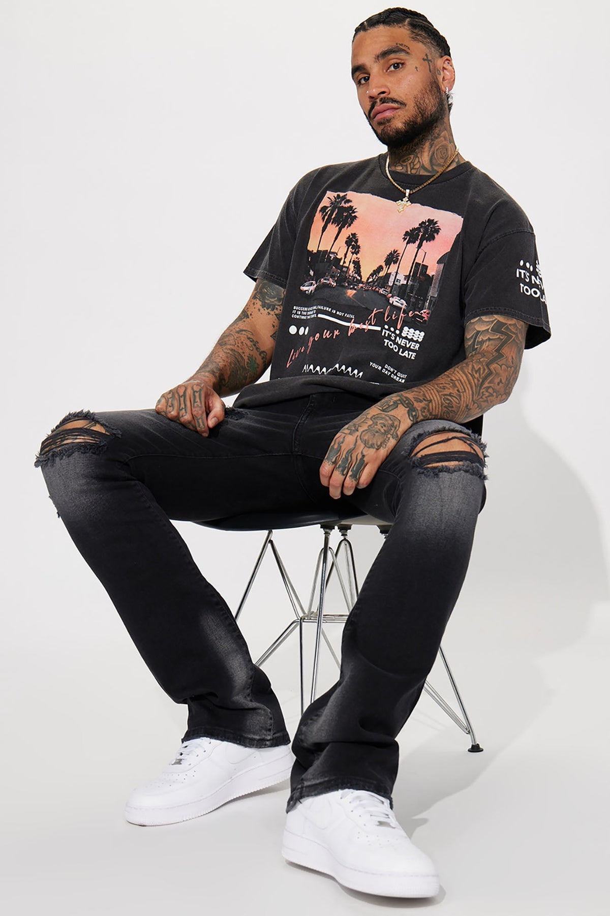 Never Too Late Short Sleeve Tee - Black