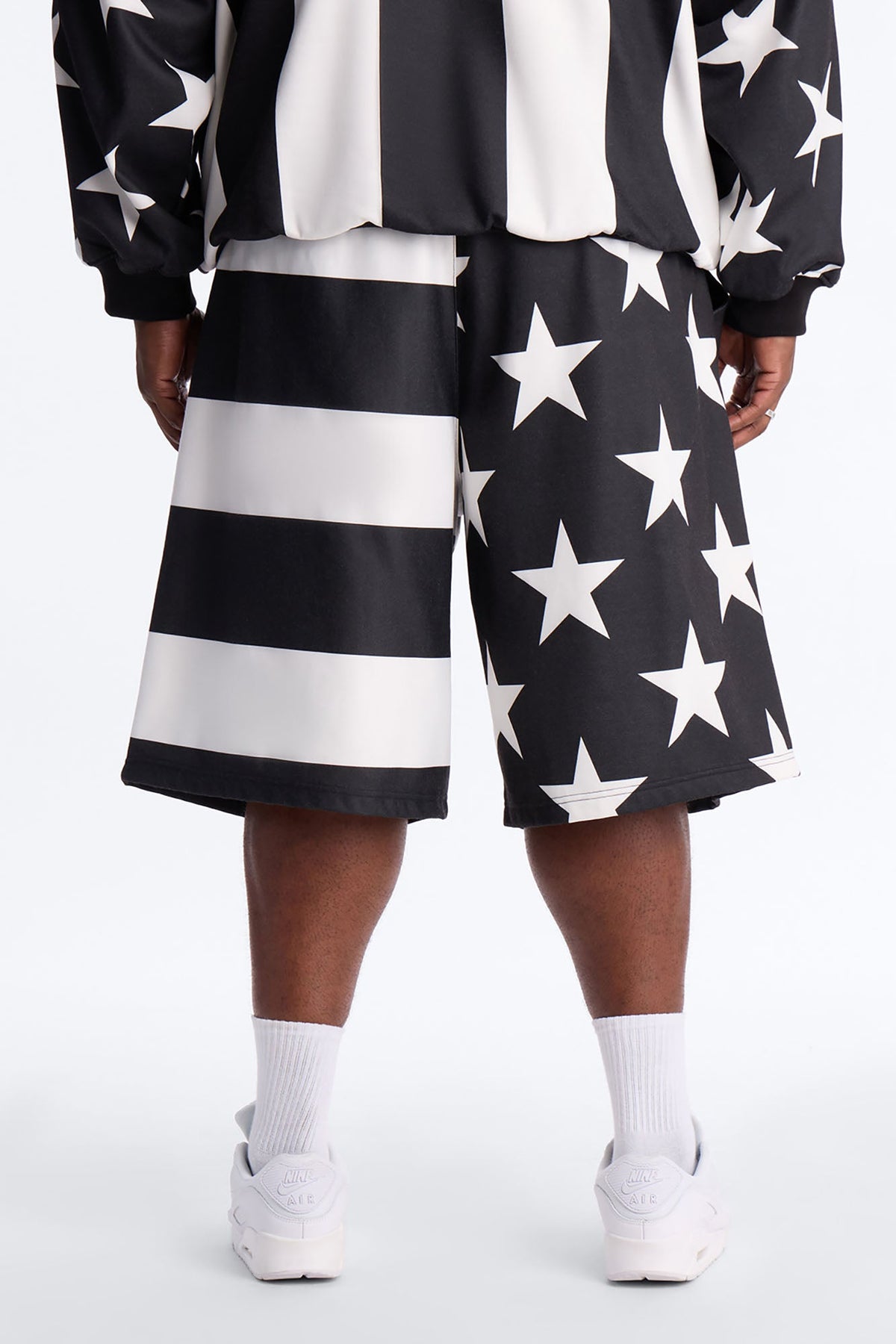 Stars And Stripes Baggy Short - Black/White
