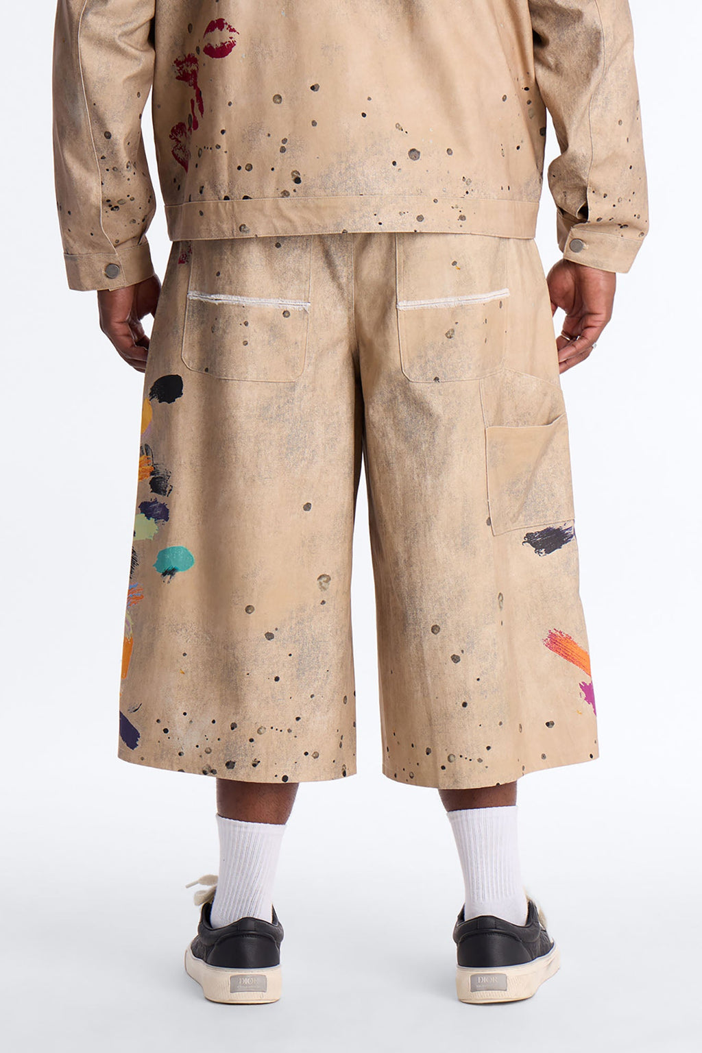 Super Baggy Culture Society Paint Splatter Short - Khaki
