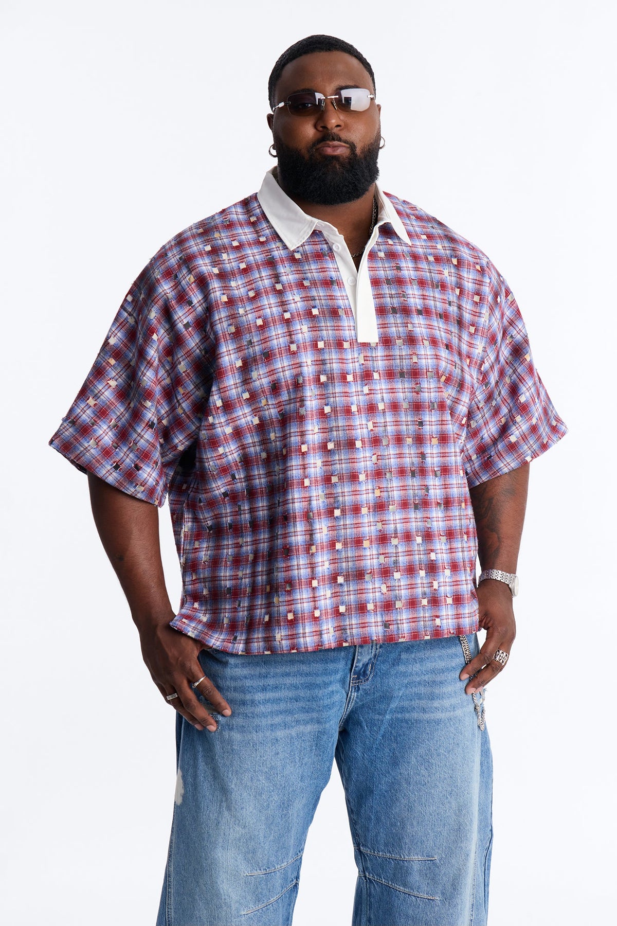 Oversized Desert Tempo Polo Shirt - Red