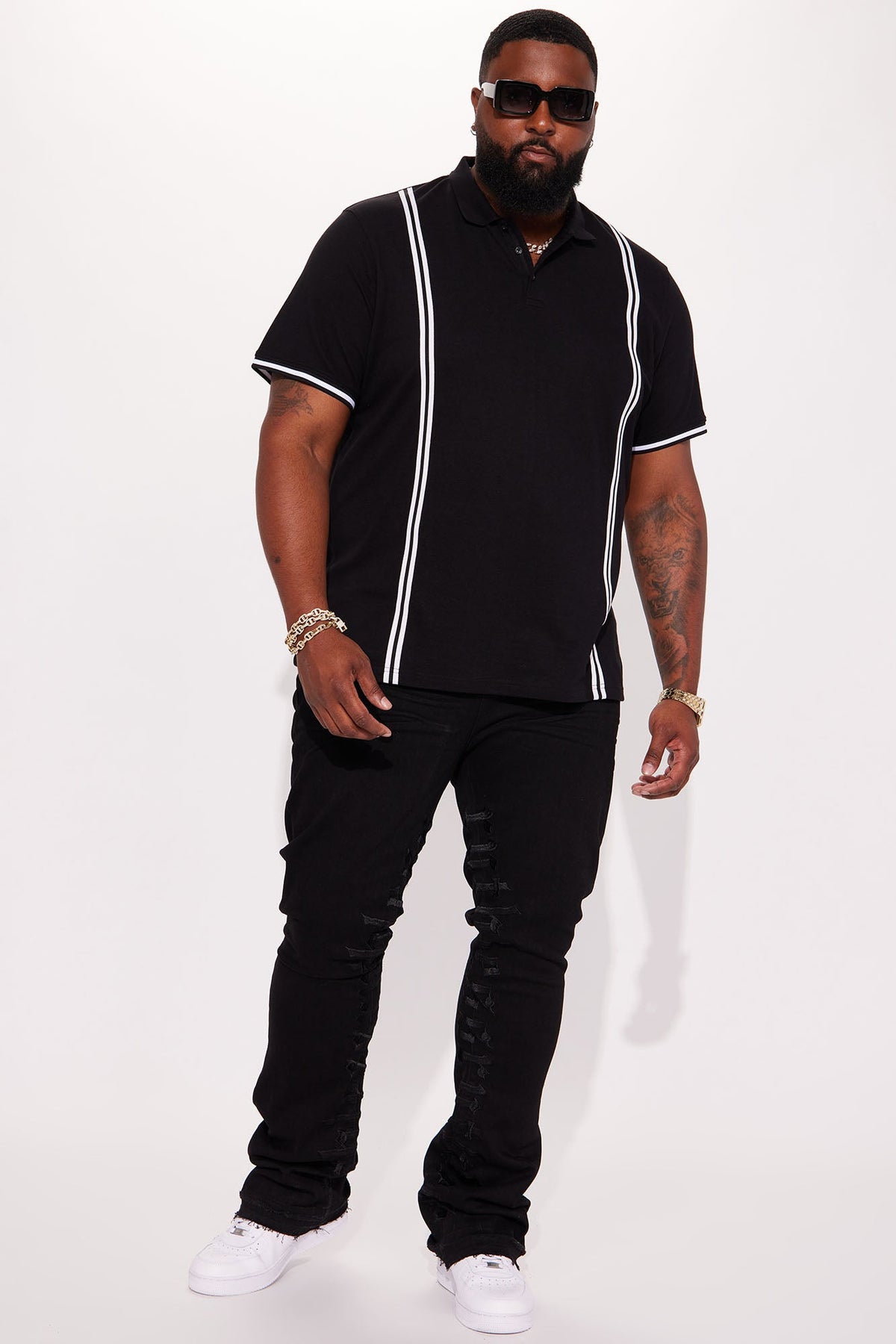 Strikeout Short Sleeve Polo - Black