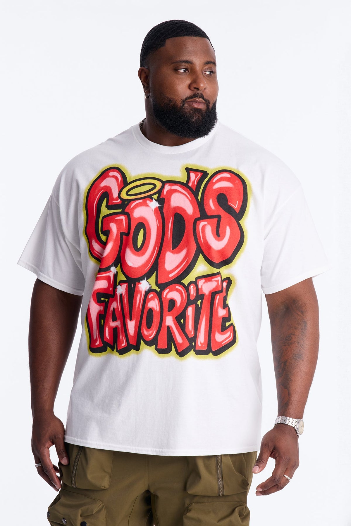 God's Favorite Oversized Short Sleeve Tee - White