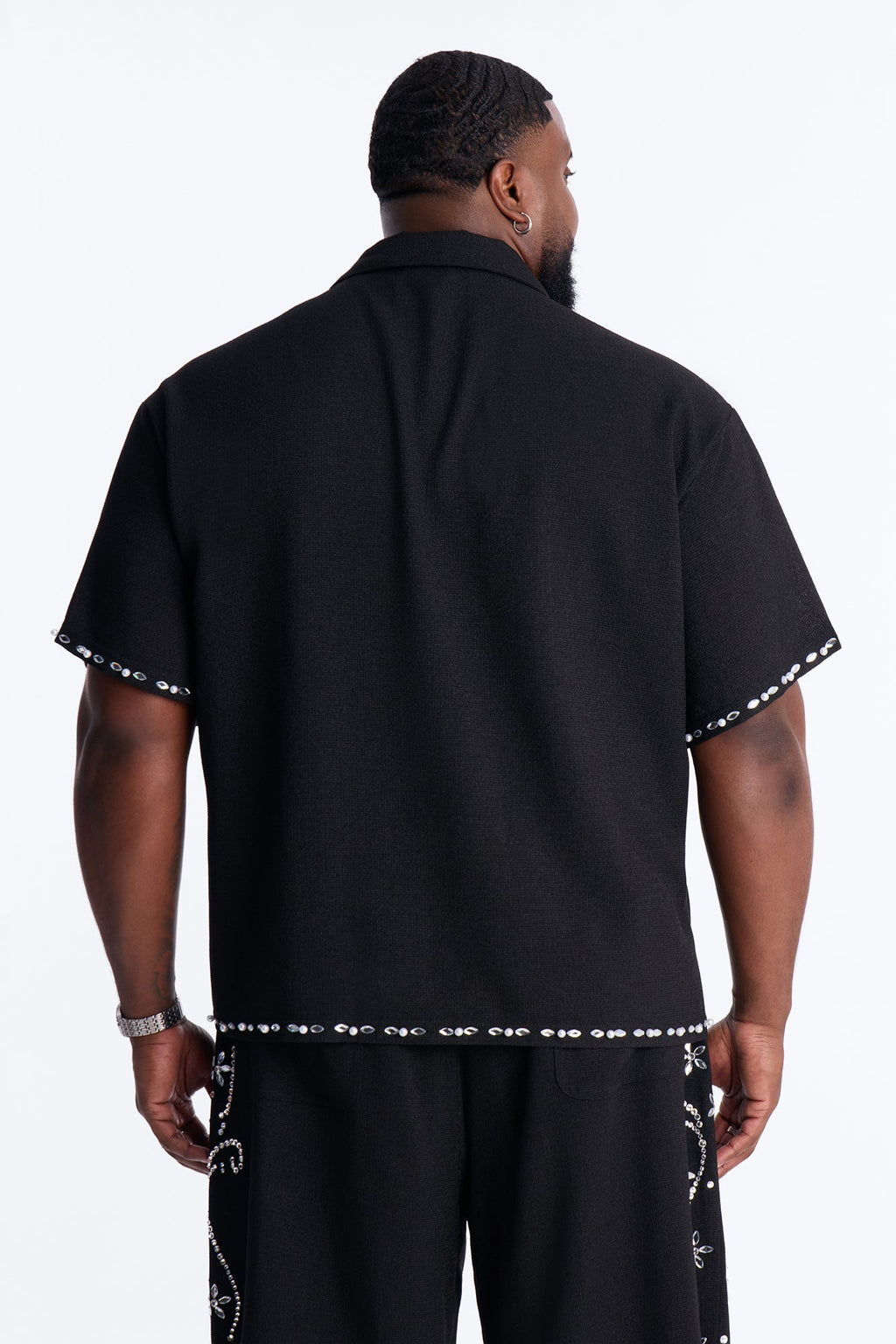 Wanderlust Pearl Journey Johnny Collar Polo - Black