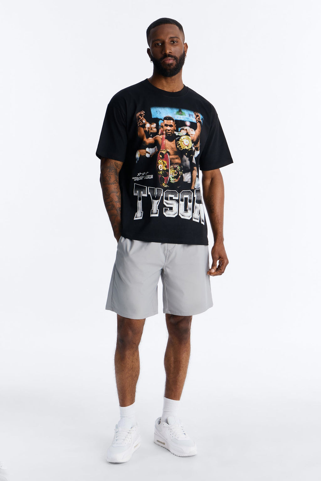 Mike Tyson Knockout Tour Heavy Weight Oversized Short Sleeve Tee - Black
