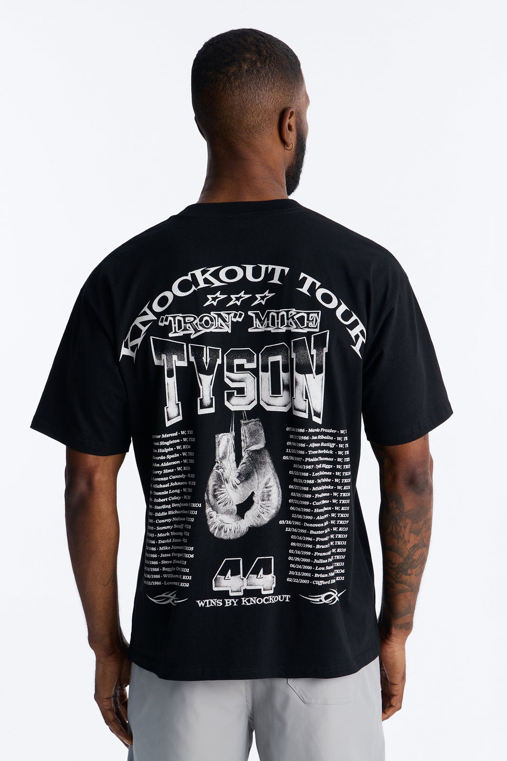 Mike Tyson Knockout Tour Heavy Weight Oversized Short Sleeve Tee - Black
