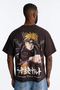 Naruto Better Than The Rest Boxy Short Sleeve Tee - Brown