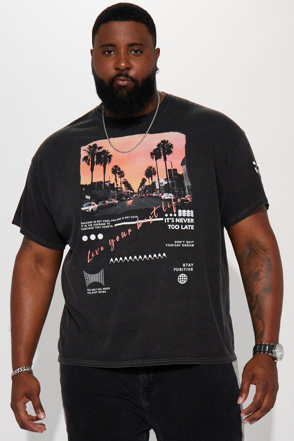 Never Too Late Short Sleeve Tee - Black