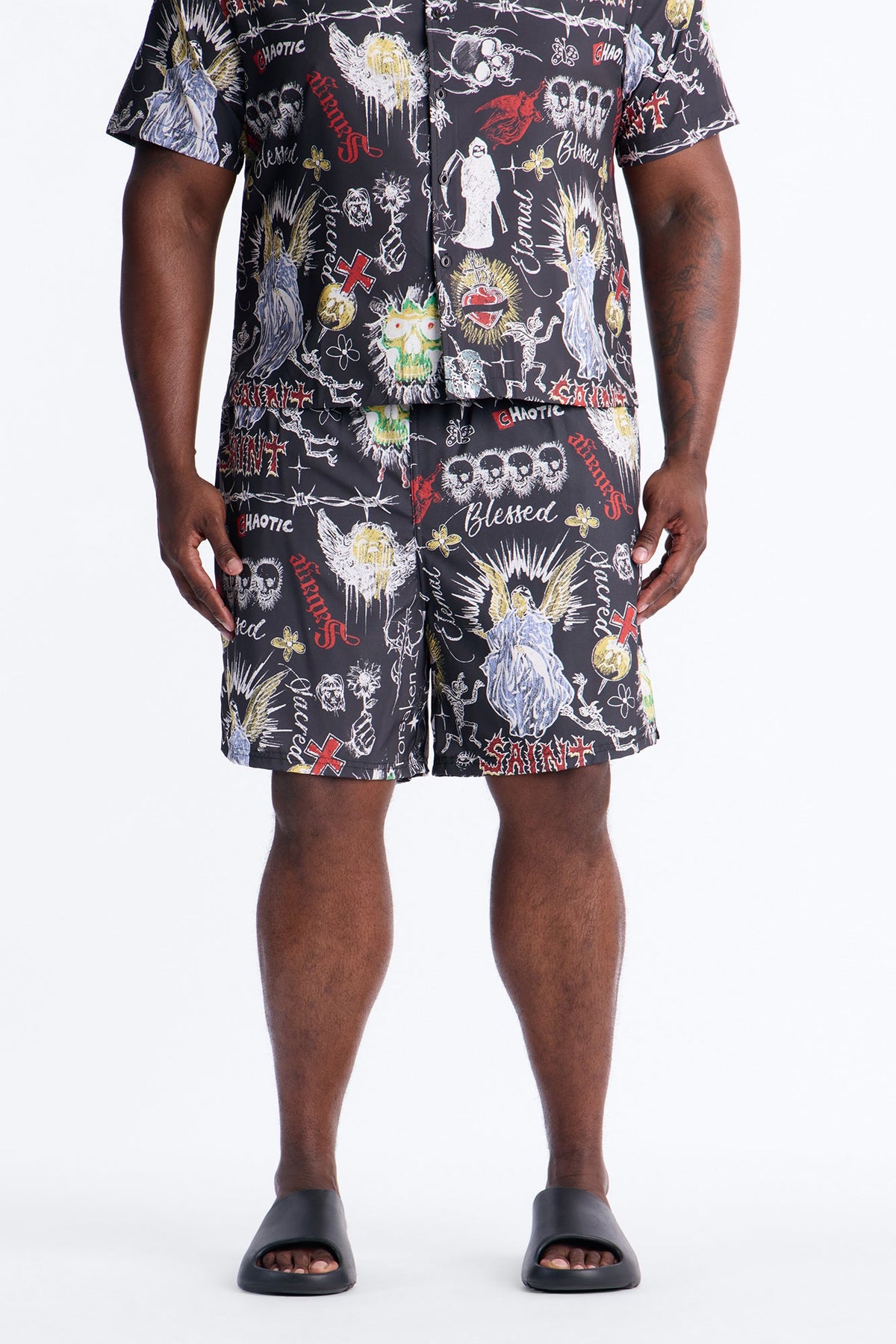 Graffiti Parlor All Over Printed Swim Trunk 7″ - Multi Color