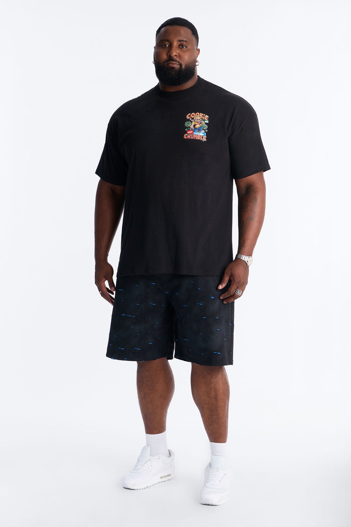 Relaxed Faded Moments Distressed Short - Bleach Blue Wash