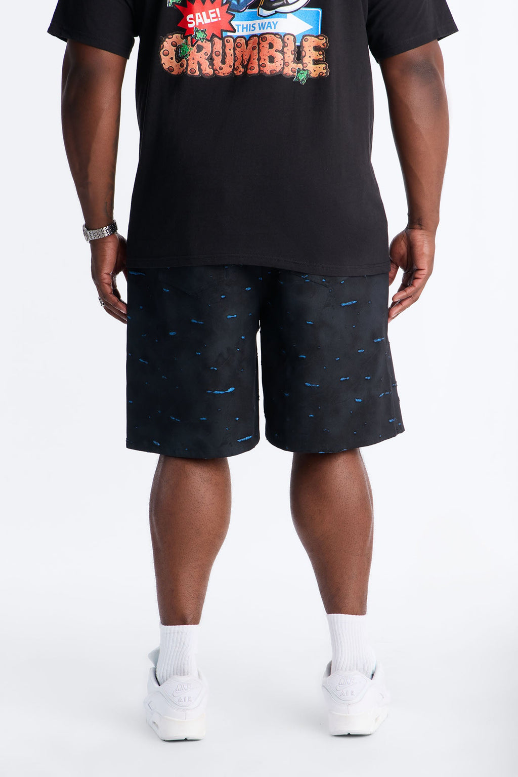 Relaxed Faded Moments Distressed Short - Bleach Blue Wash