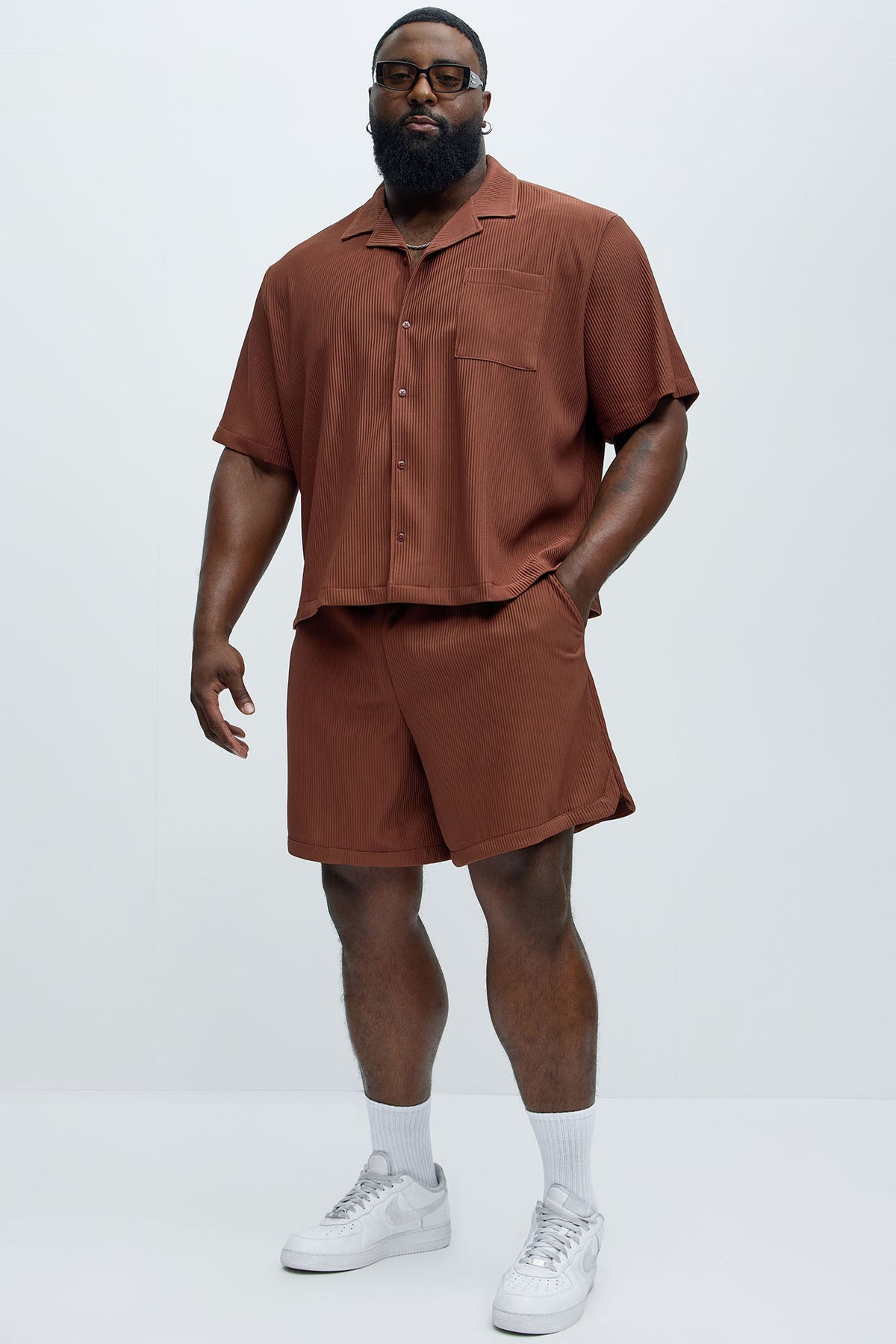 Show Up Short Sleeve Cuban Shirt - Chocolate