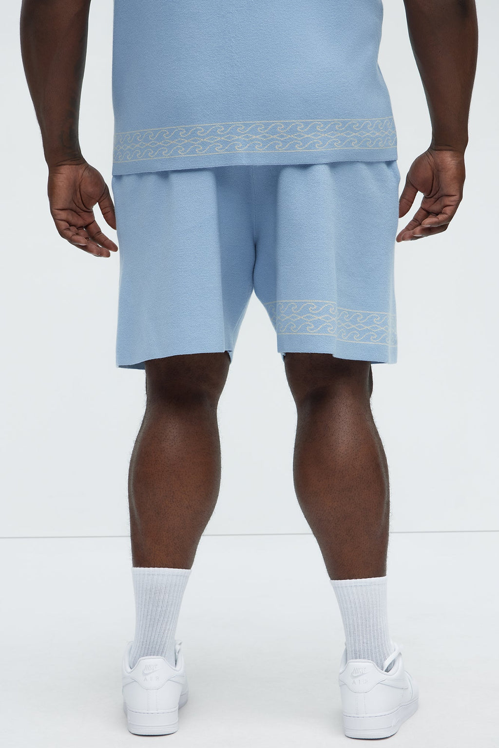 Palm Springs Knitted Relaxed Shorts - Blue/combo