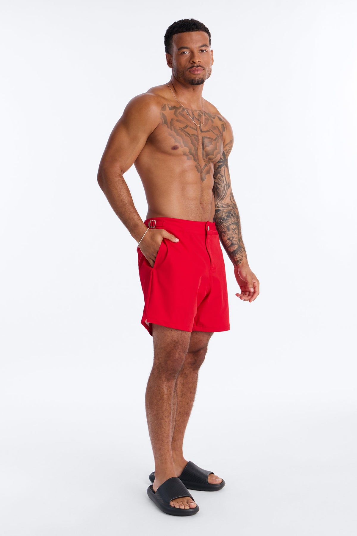 Elevated Stretch Trouser Swim Trunk 6″ - Red