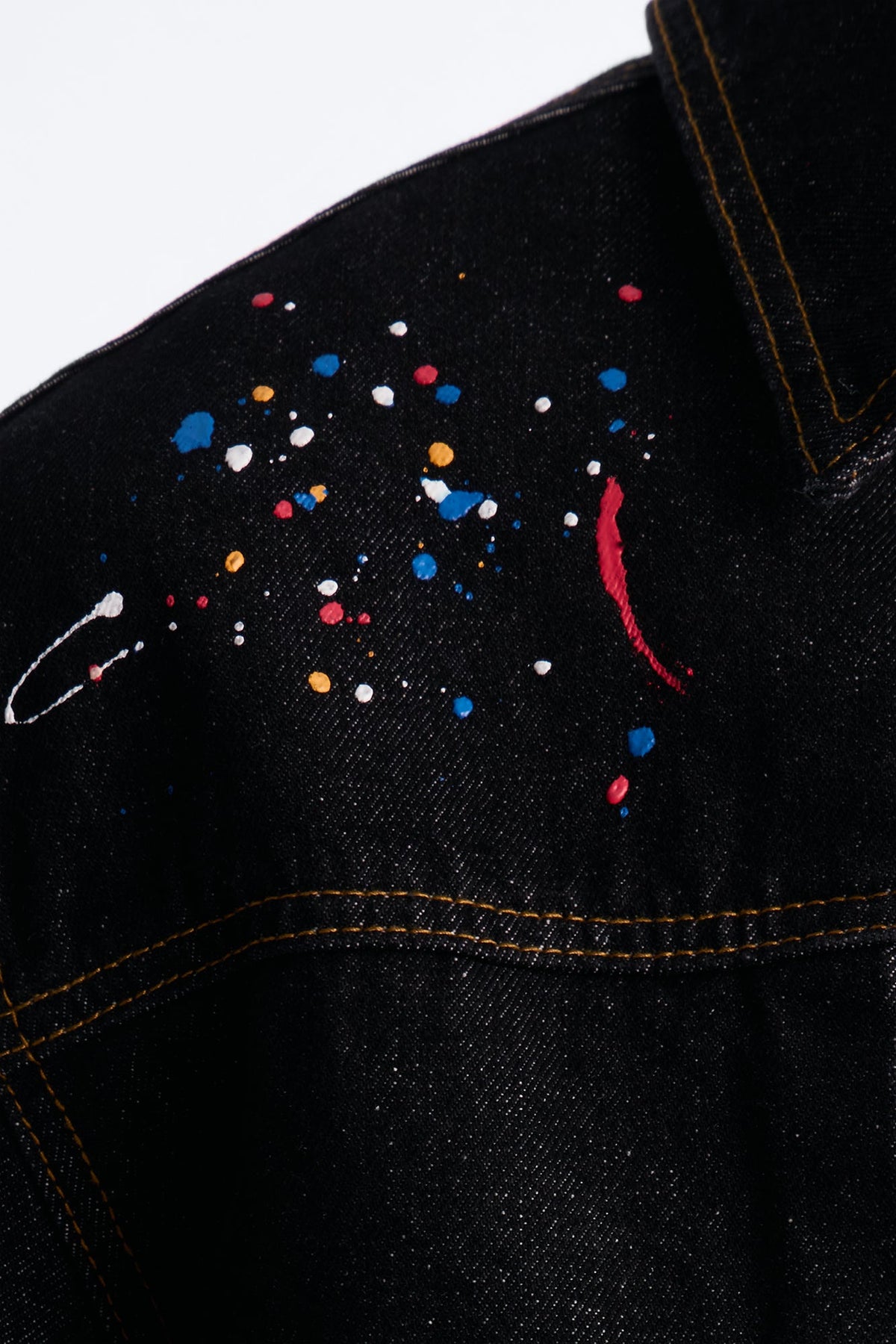 Studio Paint Denim Trucker Jacket - Dark Wash