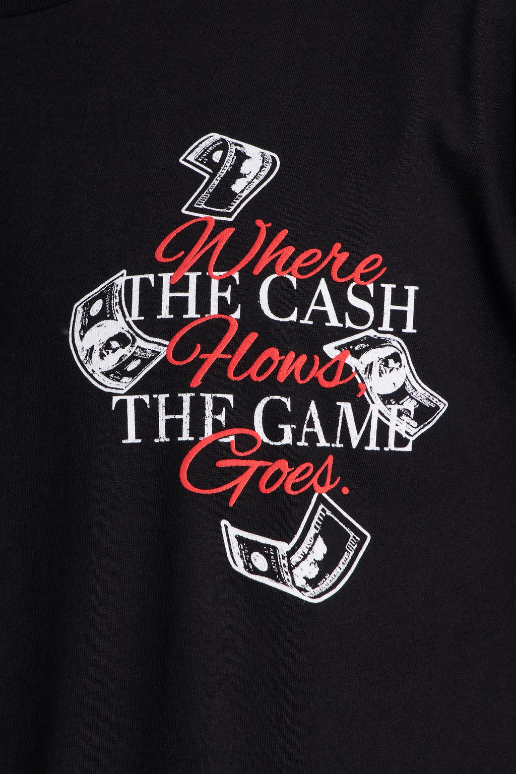 Money Talks Puff Print Short Sleeve Tee - Black