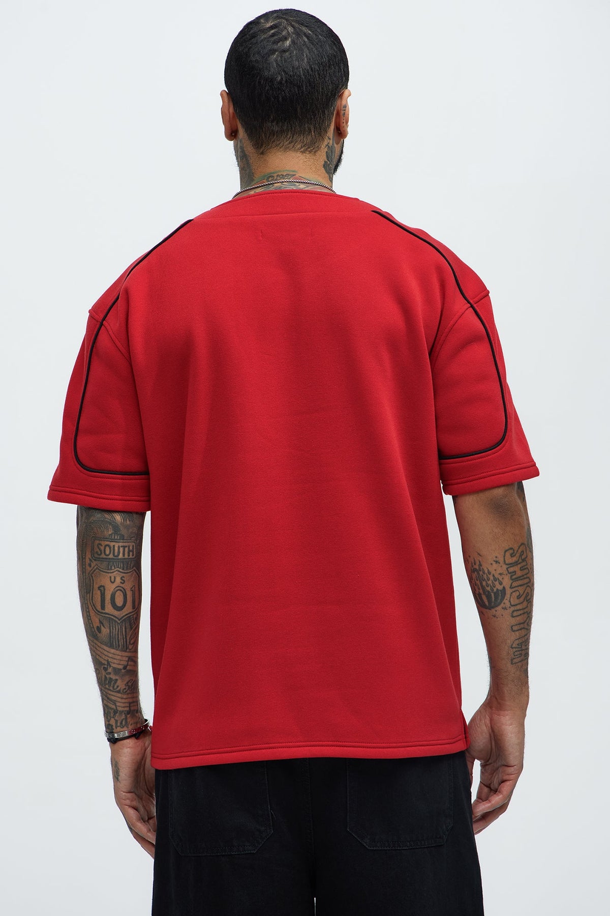 Authentic Short Sleeve Henley - Red