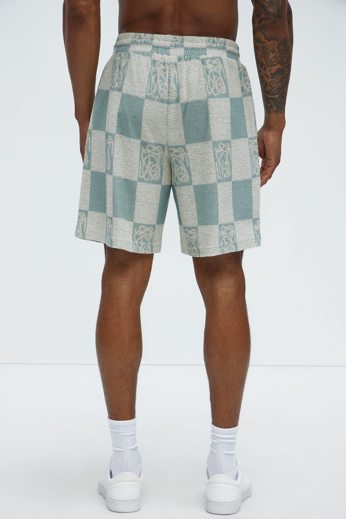 Checkered Relaxed Shorts - Blue/combo