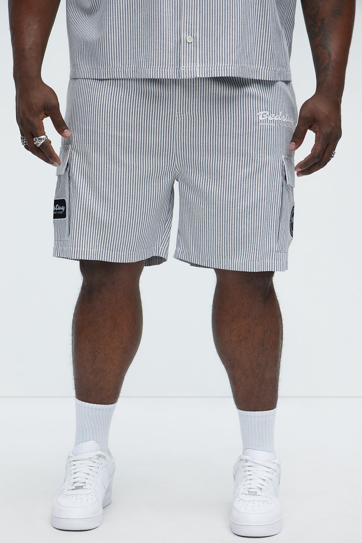 Bedstuy Patch Relaxed Shorts - Black/White