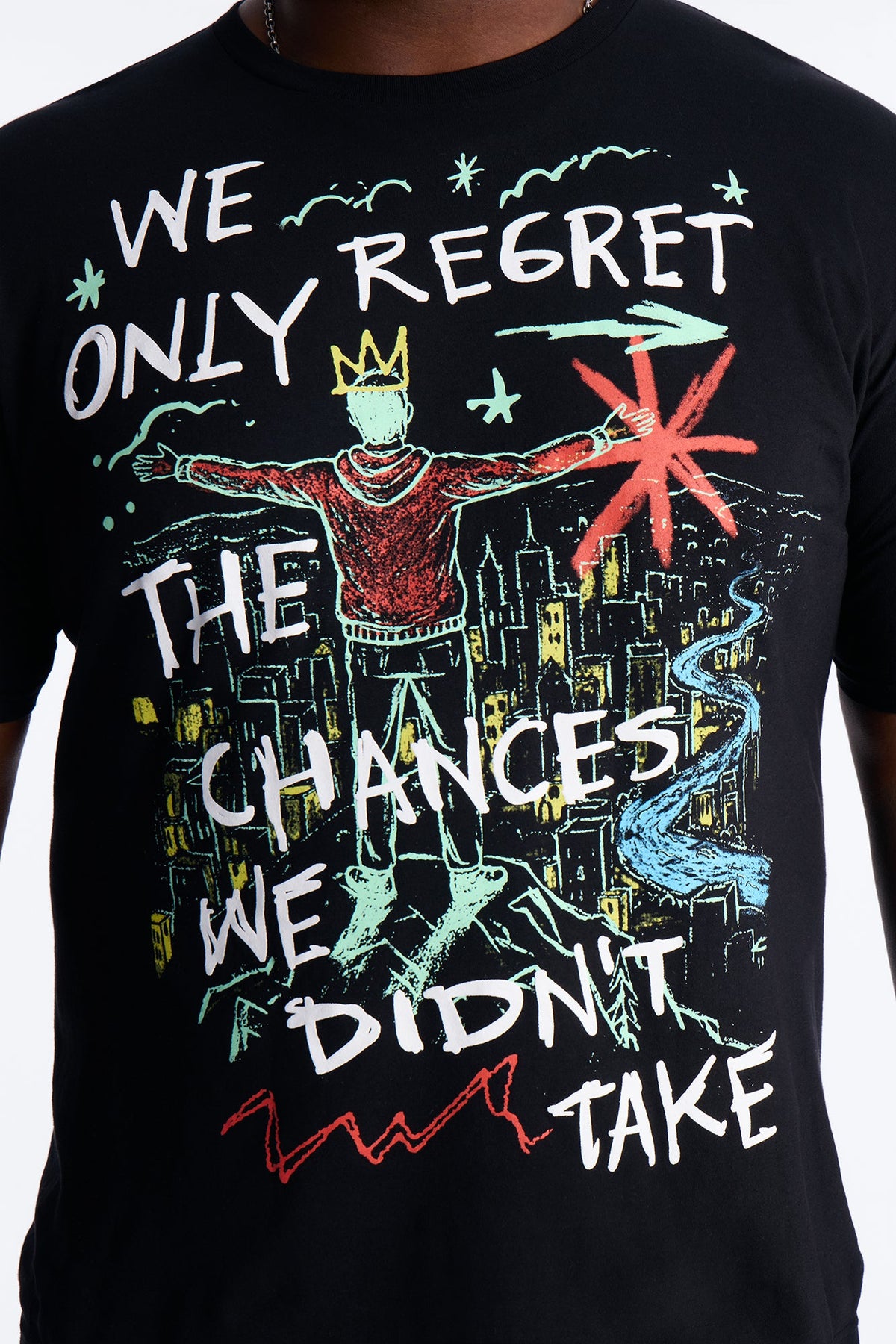 Fortunate Favors The Bold Puff Print Short Sleeve Tee - Black