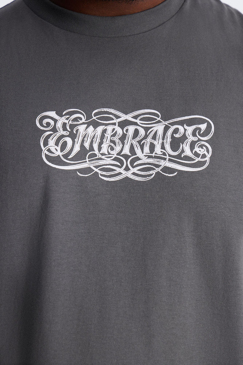 Holy Embrace Muscle Tee - Charcoal