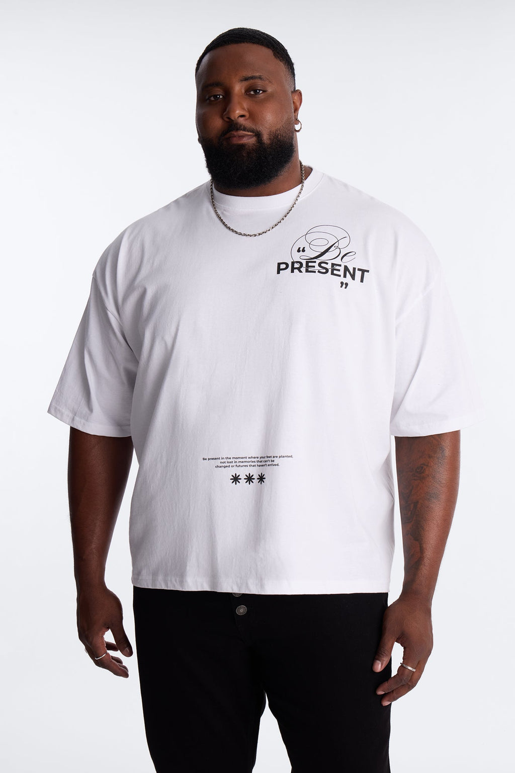 Be Present Boxy Short Sleeve Tee - White
