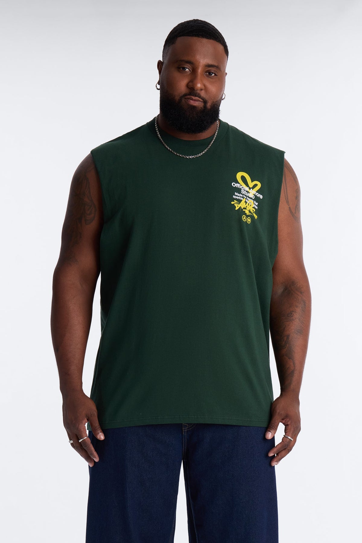 Amor Studio More Love Muscle Tee - Green