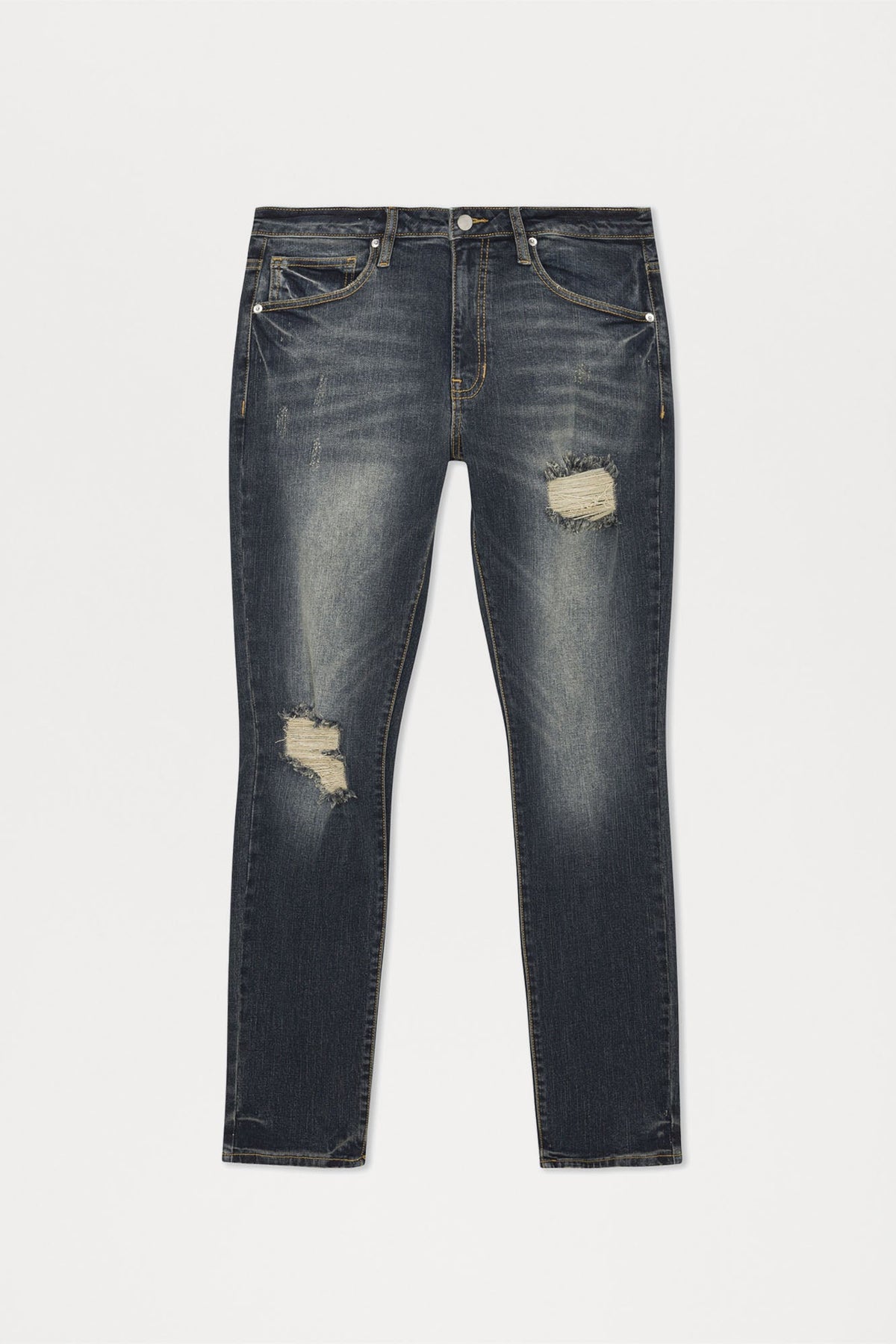 Day To Day Distressed Slim Jeans - Dark Wash