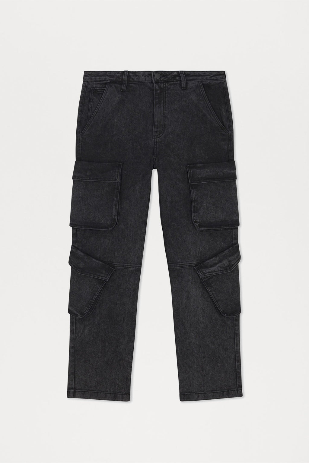Black Jack Mike Straight Cargo Jeans - Black Wash