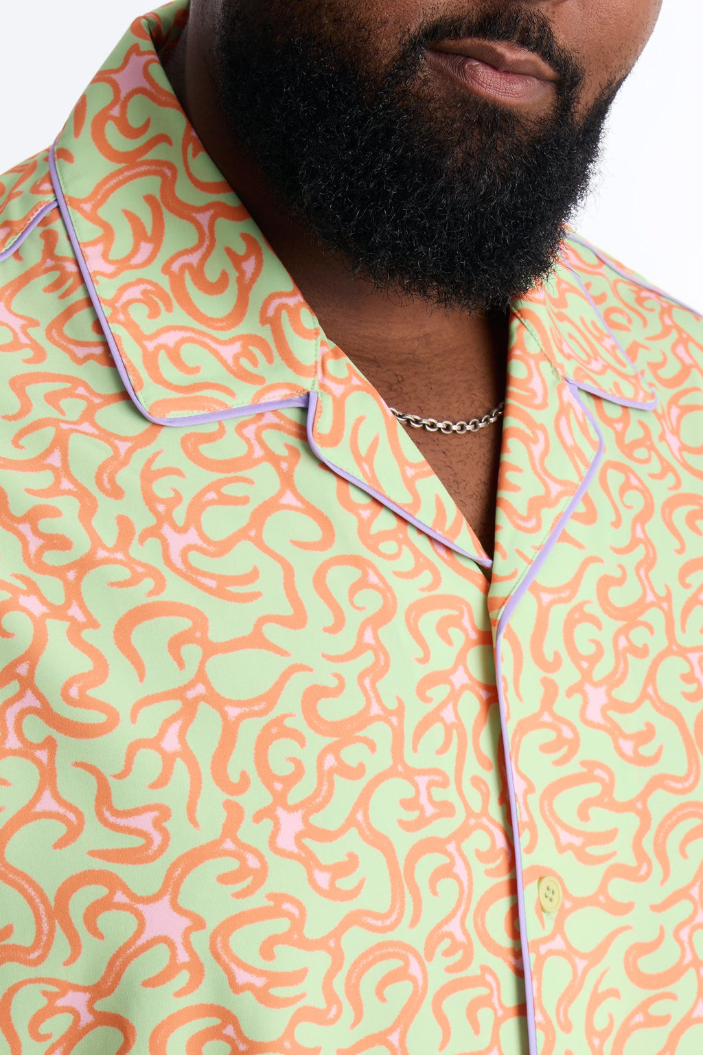Relaxed Spring Break Fling Cuban Collar Button Up Shirt - Multi Color