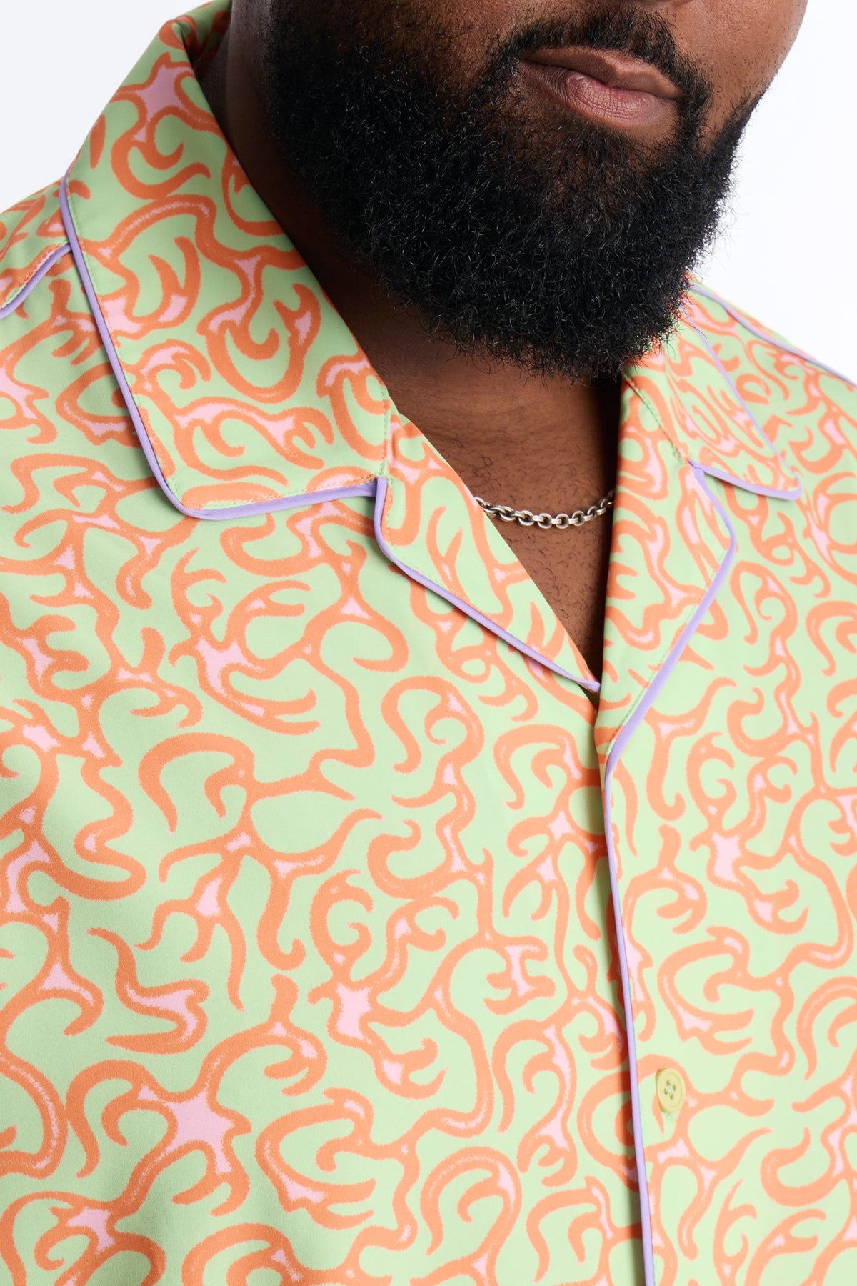 Relaxed Spring Break Fling Cuban Collar Button Up Shirt - Multi Color
