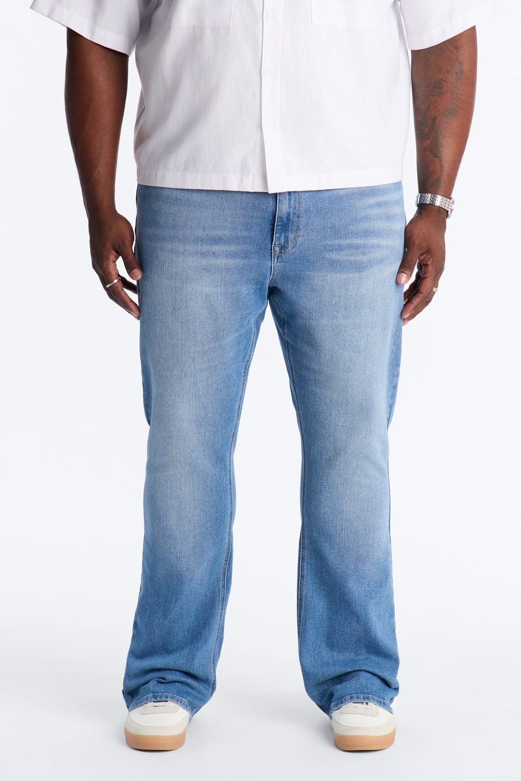 Essential Stacked Slim Flare Stretch Jean - Medium Blue Wash