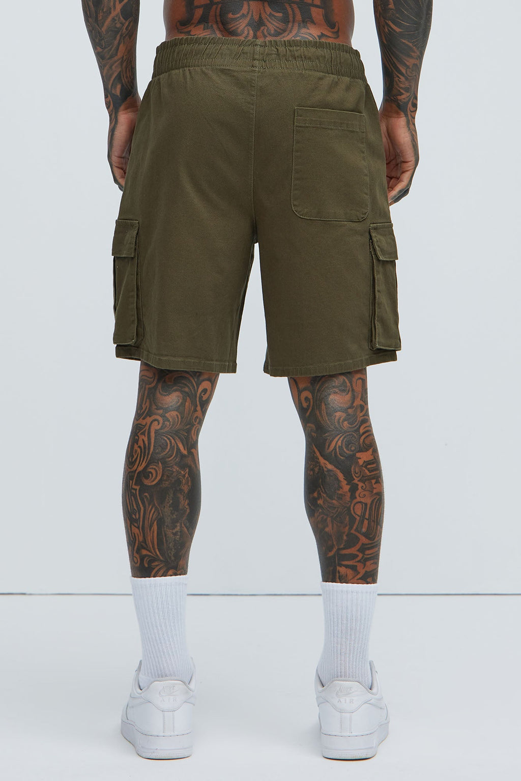 Twill Volley Cargo Shorts - Olive