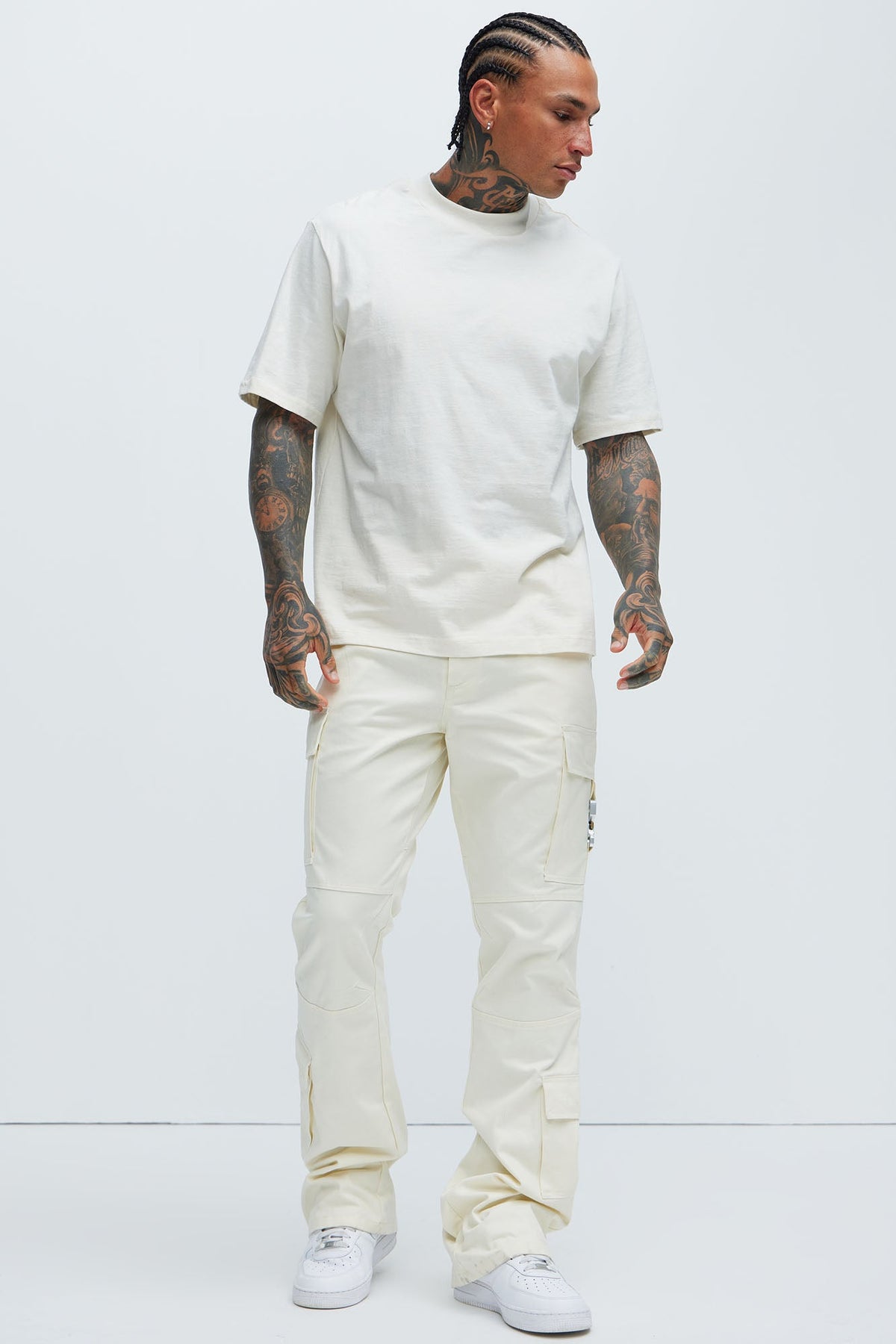 Nikko Slim Flare Pants - Cream