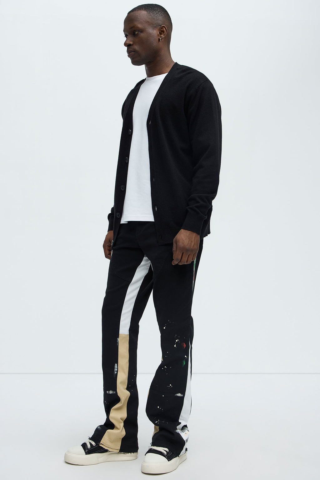 Both Ways Slim Stacked Flared Pants - Black/combo