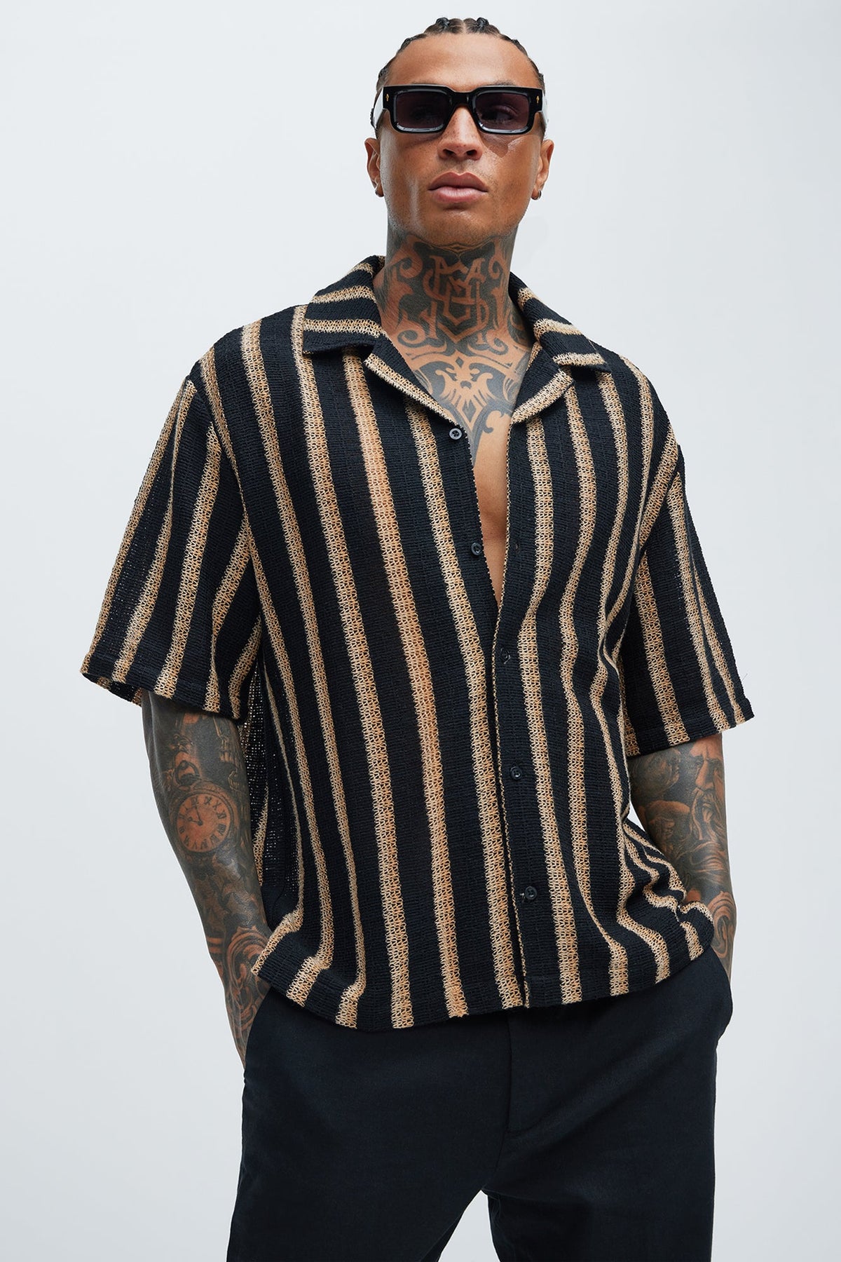Peyton Textured Shirt - Black/combo