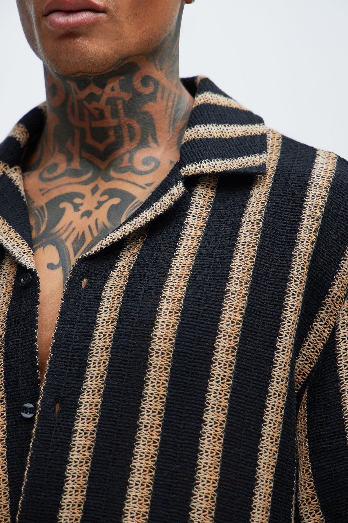 Peyton Textured Shirt - Black/combo