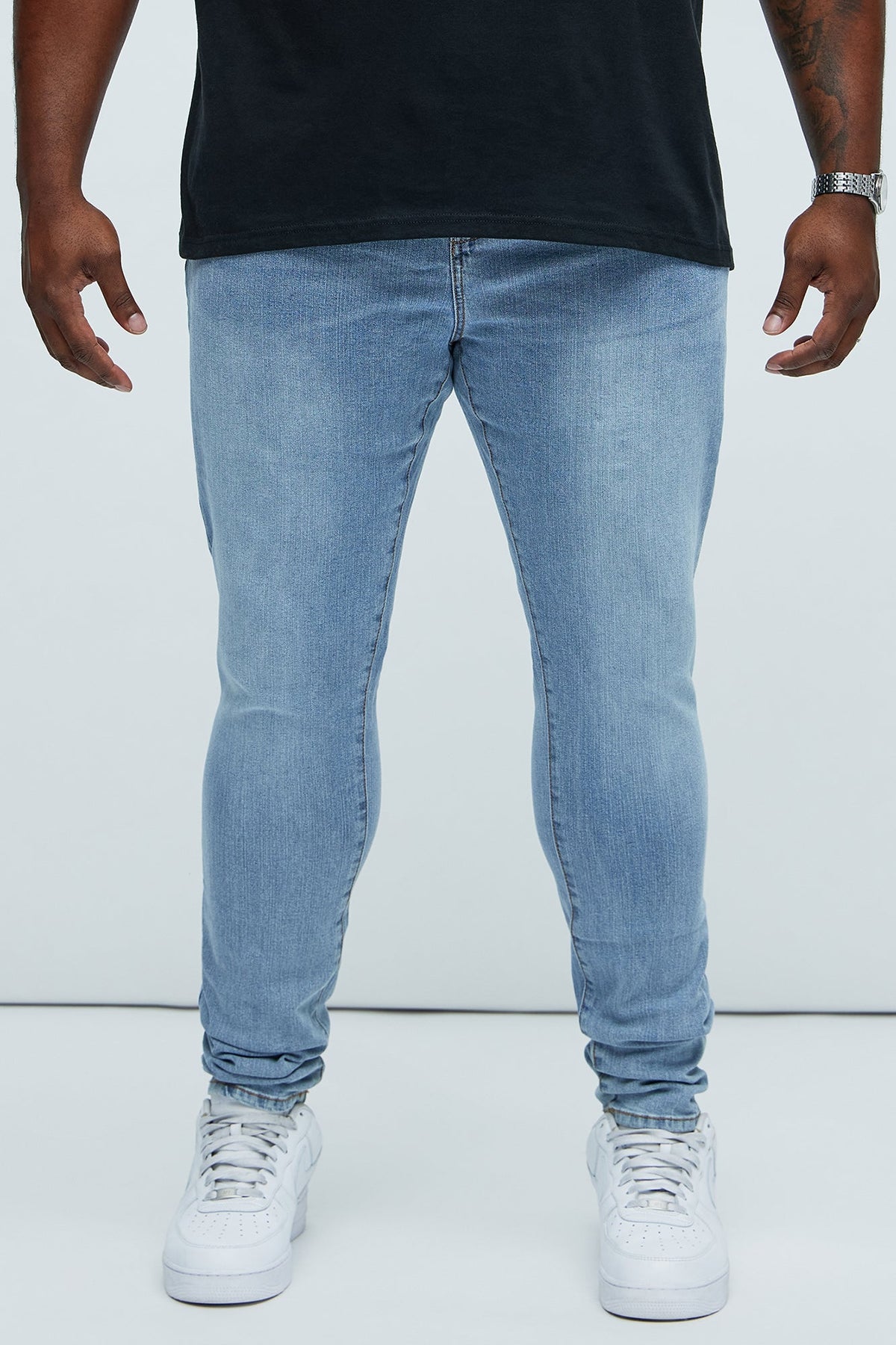 Cornell Stacked Skinny Jeans - Blue Wash