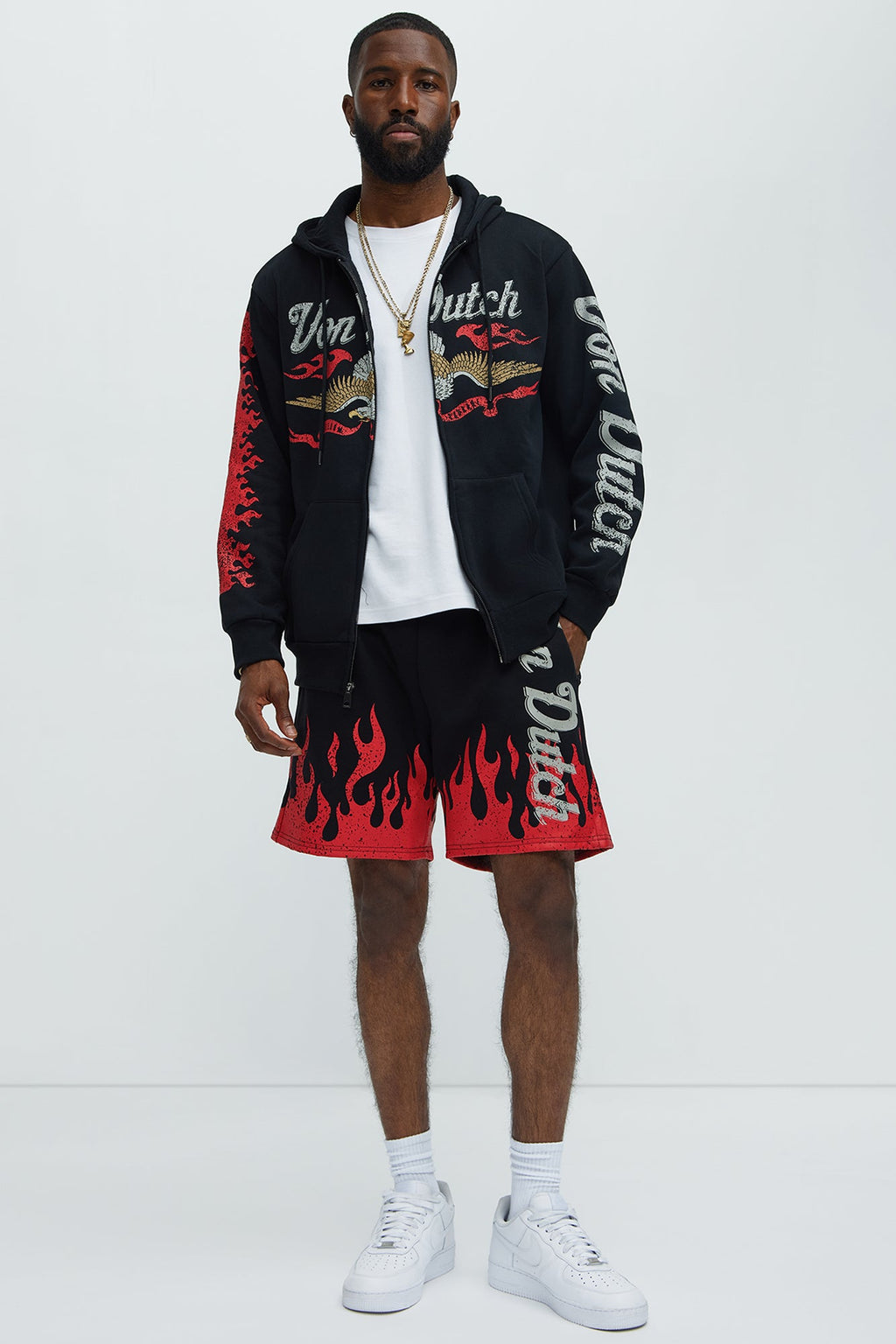 Von Dutch Fire Sweatshorts - Black
