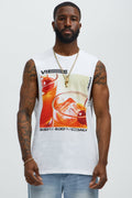 Vibe Happy Hour Muscle Tee - White