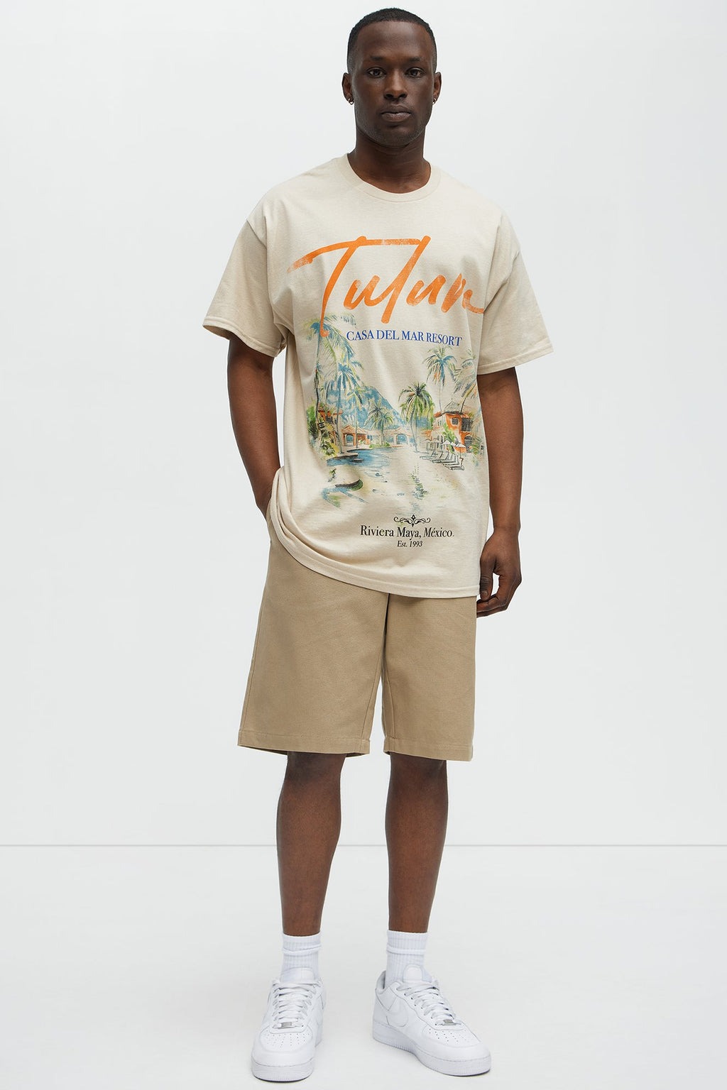Tulum Resort Oversized Short Sleeve Tee - Sand