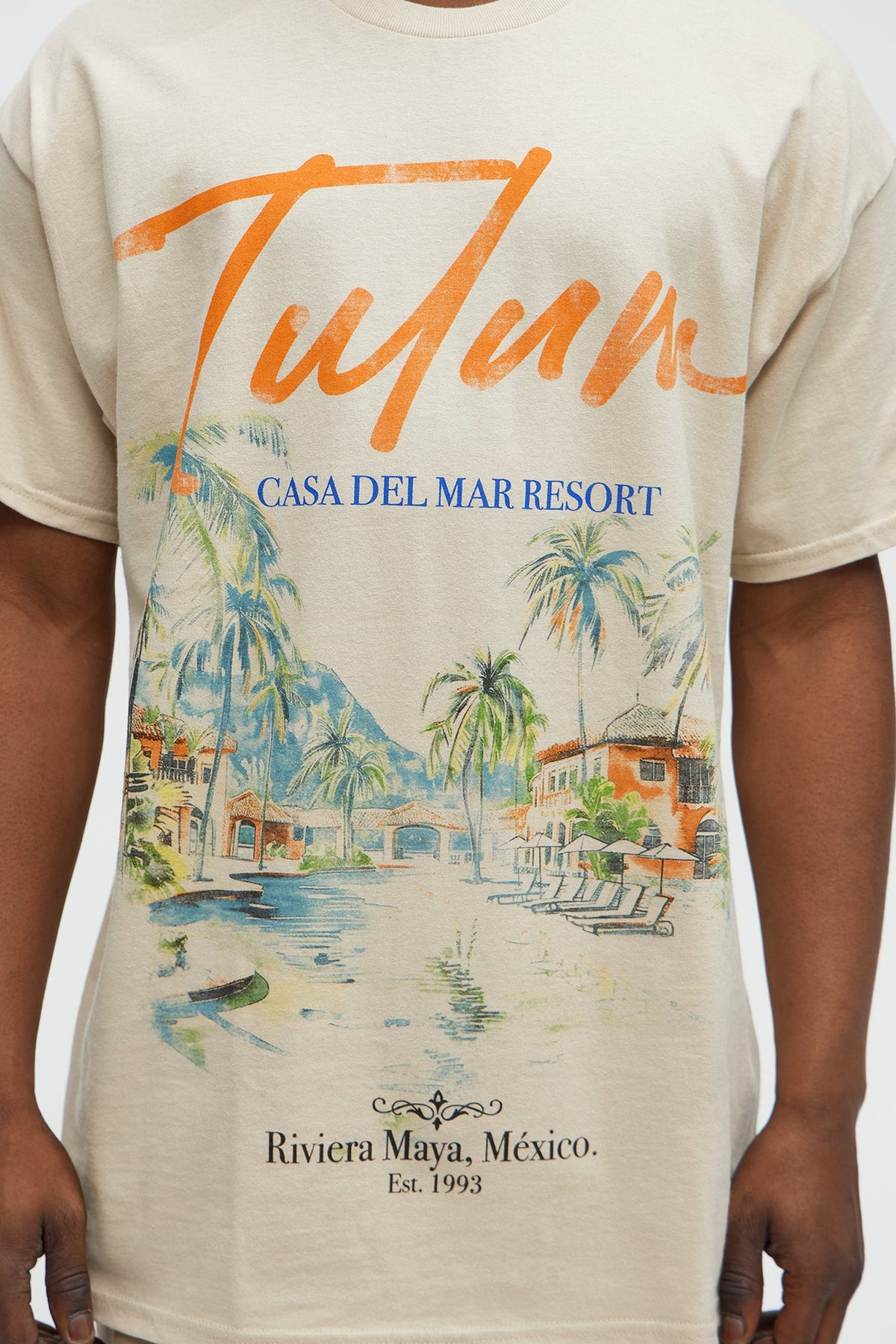 Tulum Resort Oversized Short Sleeve Tee - Sand