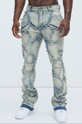 Fray All Ways Stacked Skinny Flare Jeans - Light Blue