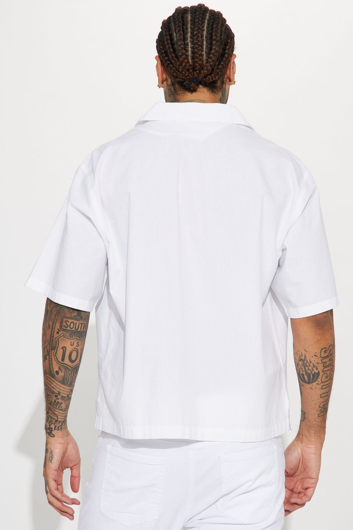 Ryland Relaxed Cotton Short Sleeve Cuban Shirt - White