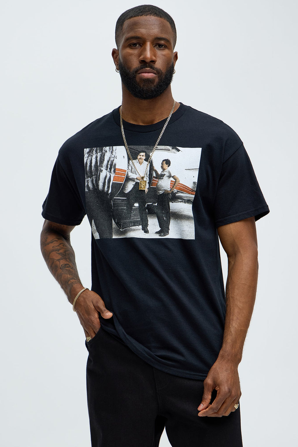 Pablo Escobar Private Plane Short Sleeve Tee - Black