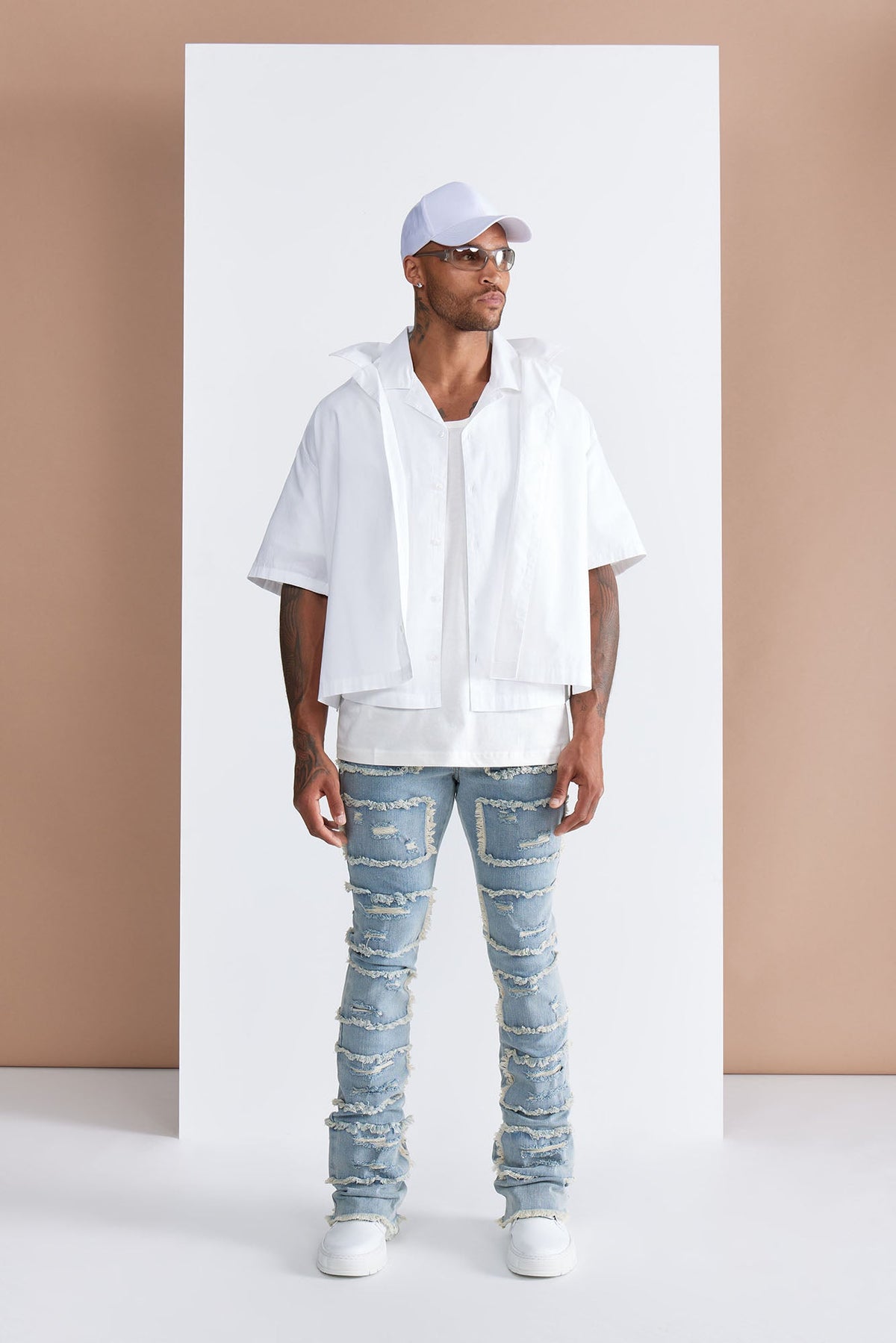 Ryland Relaxed Cotton Short Sleeve Cuban Shirt - White