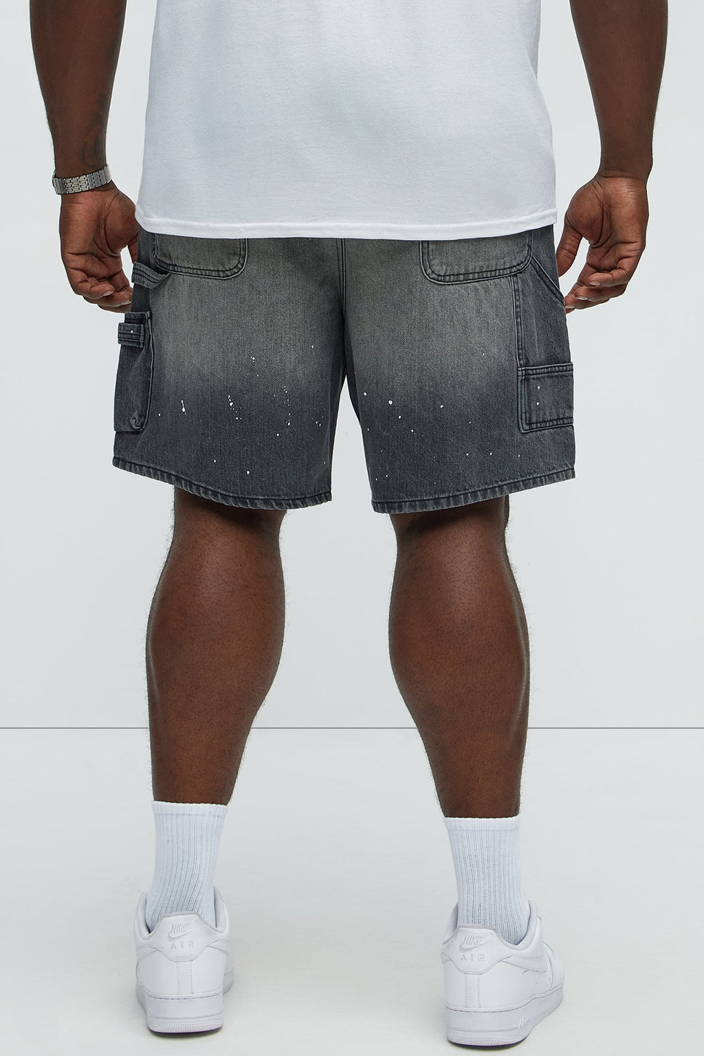 Two Ways Relaxed Denim Shorts - Black Wash